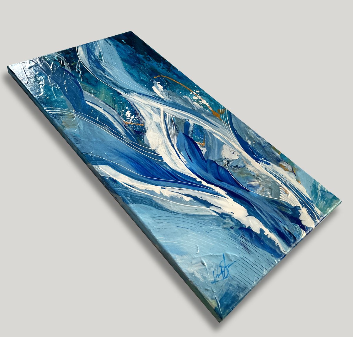 Abstract Botanical Acrylic Painting By Kathy Morton Stanion, 12 X 24", Ordinary Miracle, Original Artwork