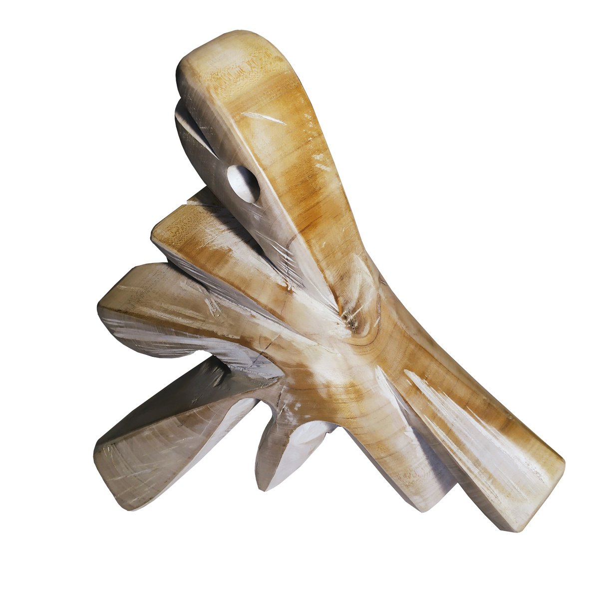 Expressive Animal Wood Sculpture By George Troyanov, 12 X 11, Barn Owl, Original Artwork