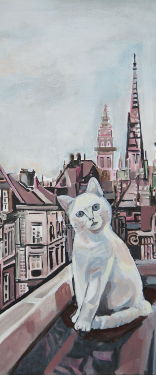 City Cat  / 51 X 35 cm by Alexandra Djokic