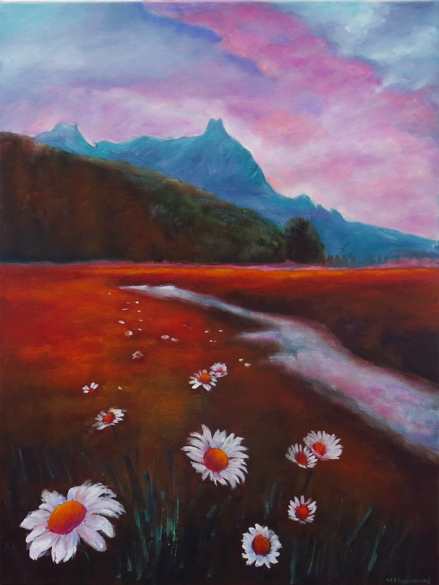Daisies in the Landscape by Maureen Greenwood