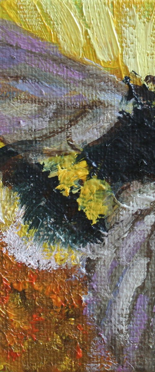 Bumblebee 11  / From my series "Mini Picture" /  ORIGINAL PAINTING by Salana Art