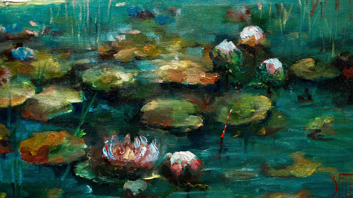 Impressionistic Landscape Oil Painting By Pavel Filin, 16 X 10", Lost Float, Original Artwork