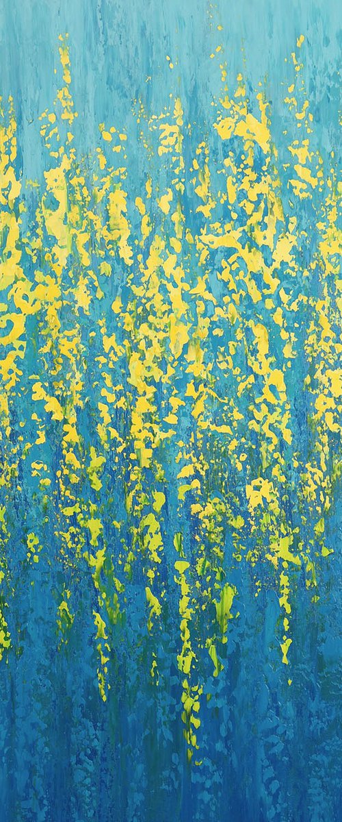 Yellow and Blues - Color Field by Suzanne Vaughan