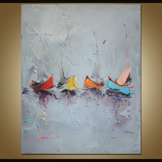 Seascape, Abstract Oil Painting on Canvas