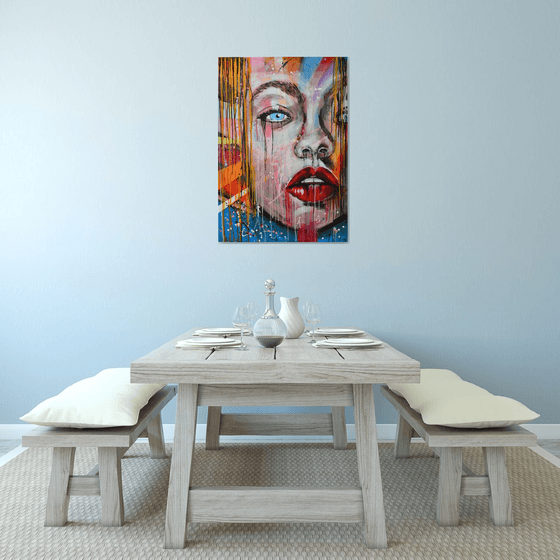 Say Yes - Original Modern Abstract Pop art Portrait