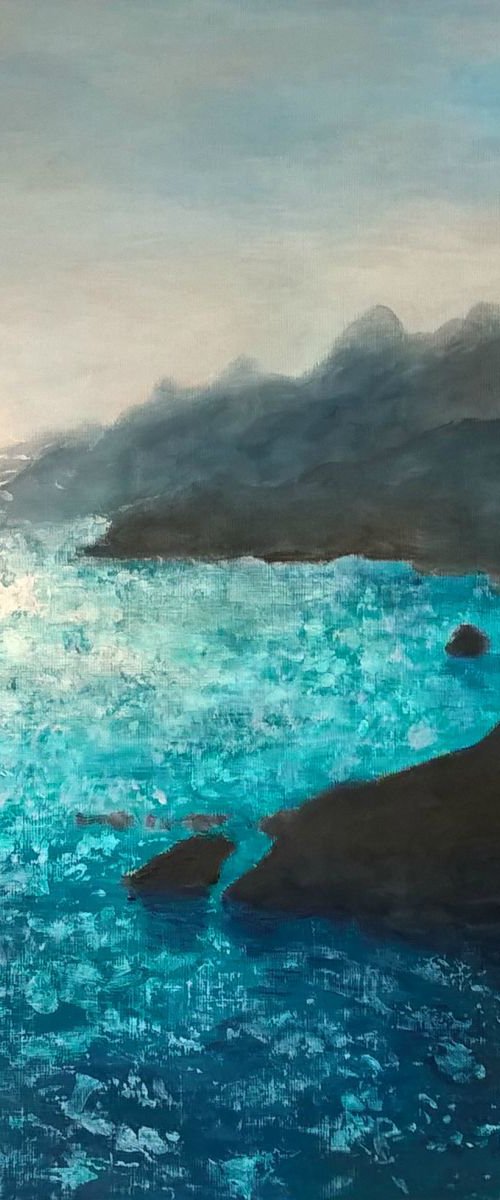 Turquoise Sea - glistening water seascape by Lisa Mann