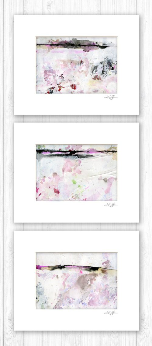 A Serene Life Collection 3 - 3 Abstract Paintings in mats by Kathy Morton Stanion by Kathy Morton Stanion