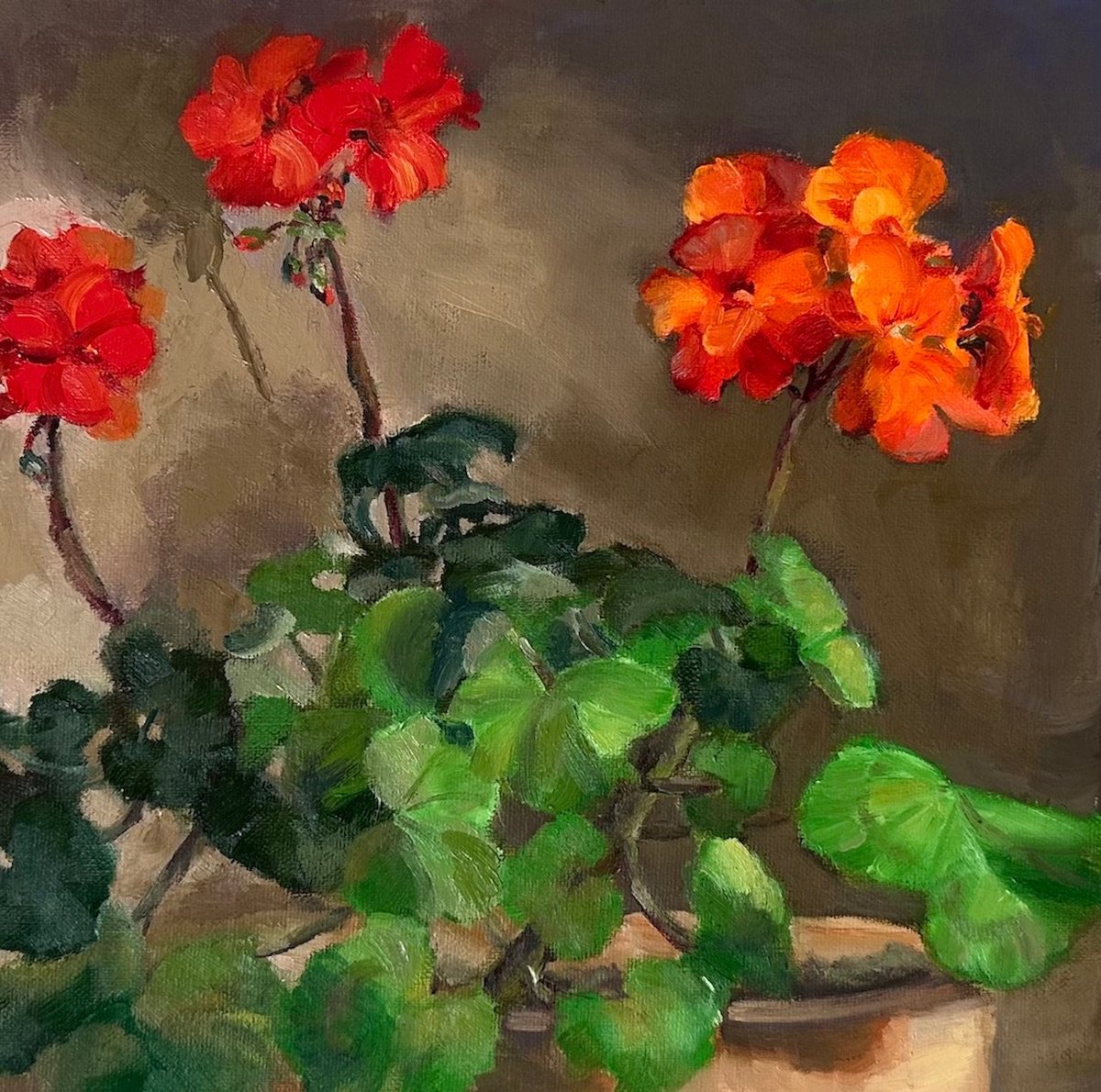 Impressionistic Still Life Oil Painting By Grace Diehl, 8 X 8, Bloomed, Original Artwork