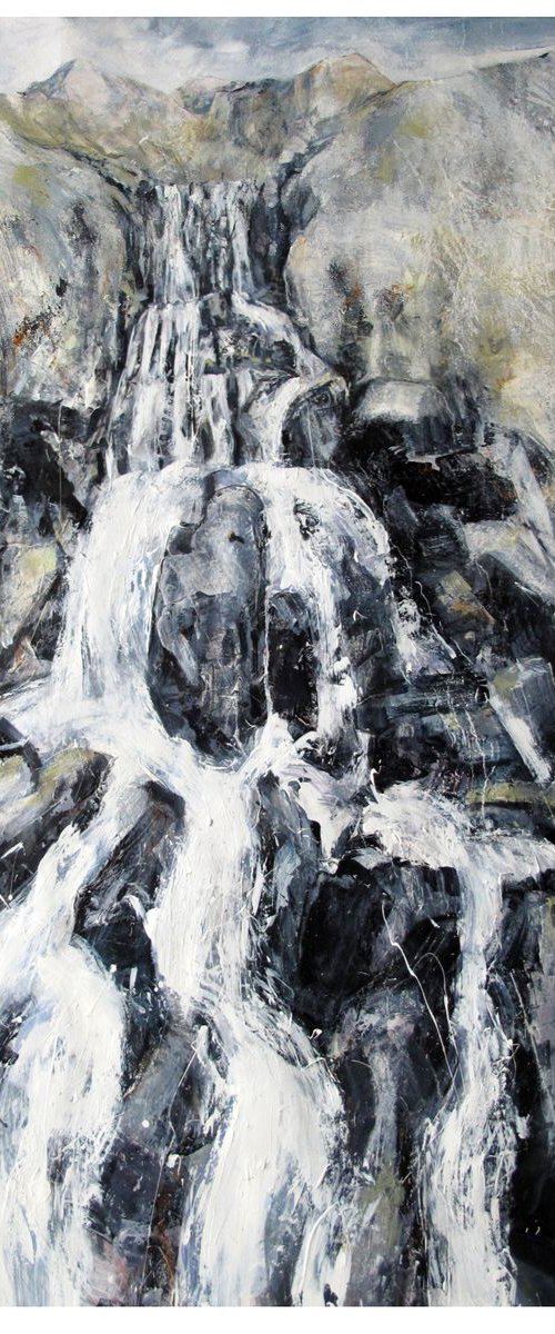 Falls, Snowdonia by John Sharp