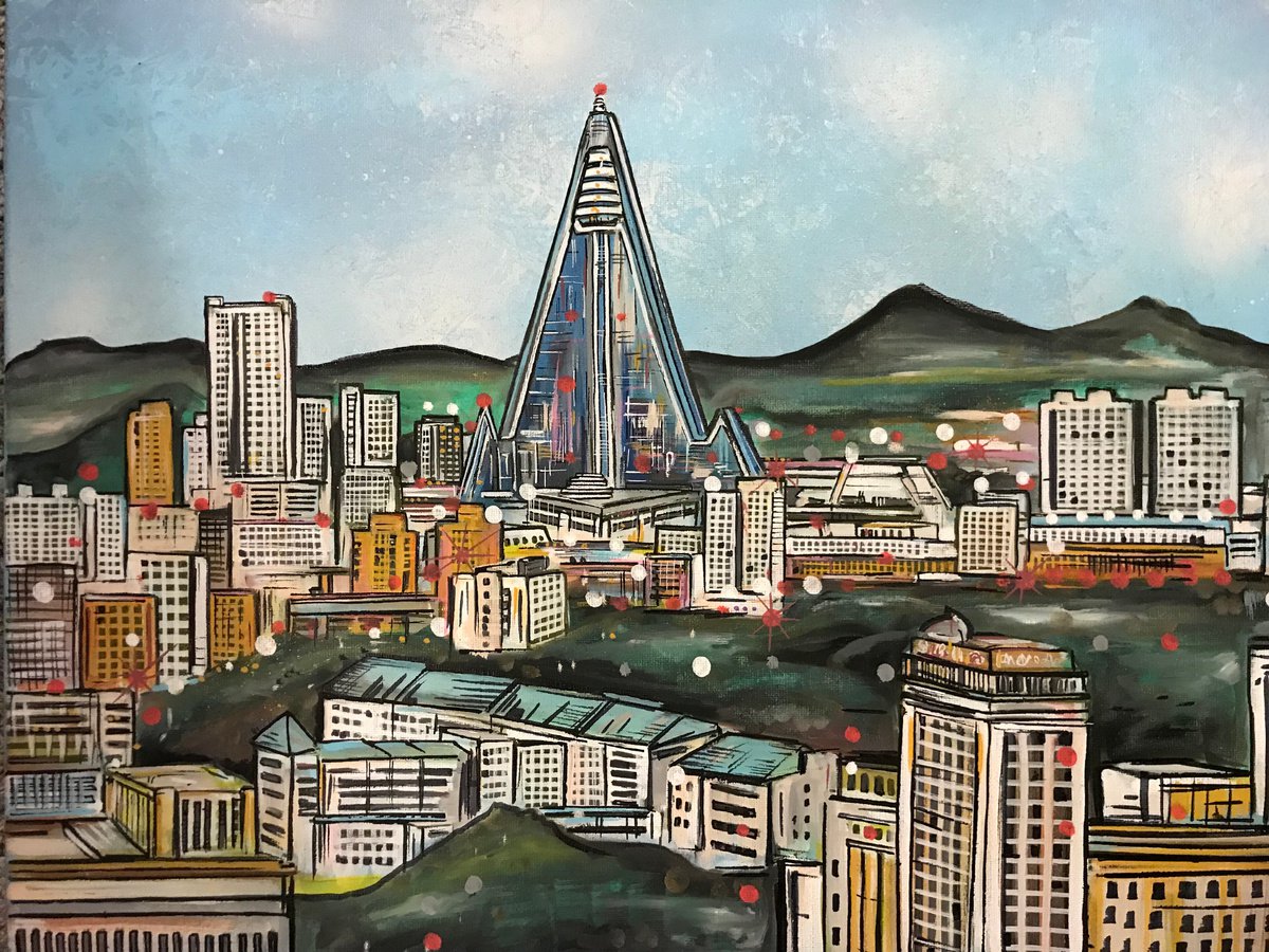 Pyongyang Korea Skyline by John Curtis