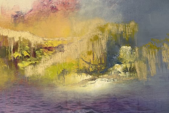 Golden light.Quiet water