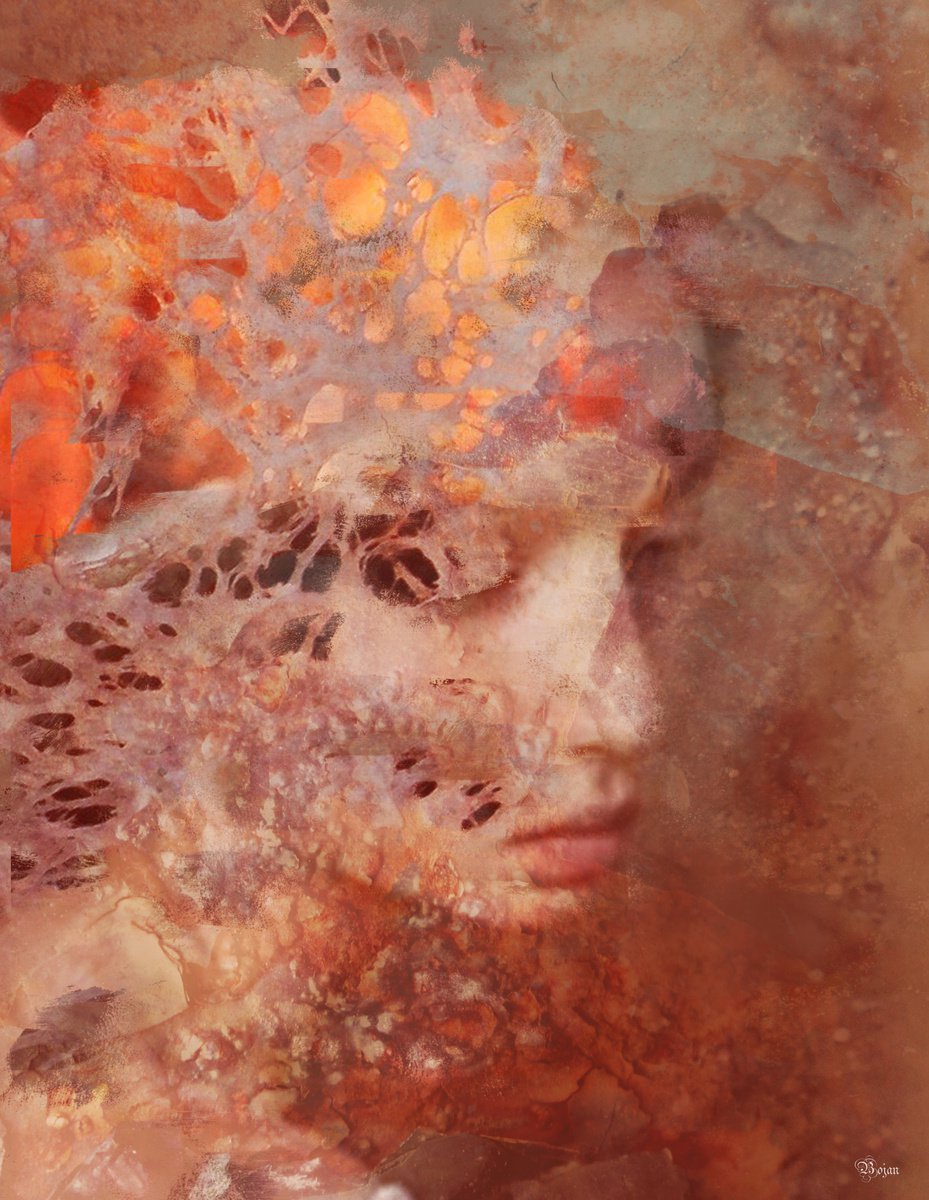 Illustrative Portrait Photograph By Bojan Jevtic, 33 X 43, Thoughtful, Original Artwork