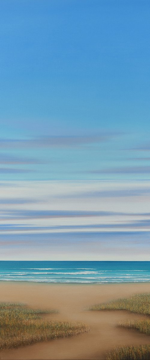 Beach Path - Modern Blue Sky Seascape by Suzanne Vaughan