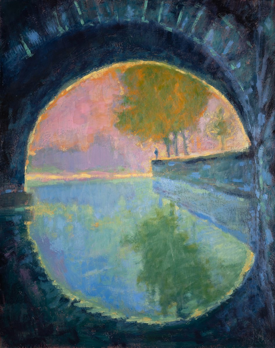 Impressionistic Landscape Oil Painting By Ron Cooper, 16 X 20", Eudaimonia, Original Artwork