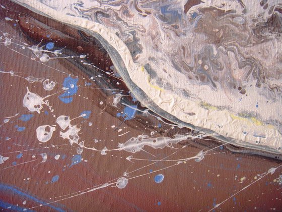 46.8" Seascape "Evening Waves" LARGE Painting  60 x 119 cm