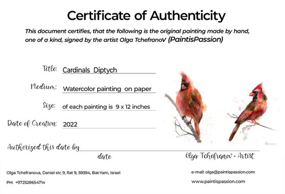 Cardinal Diptych