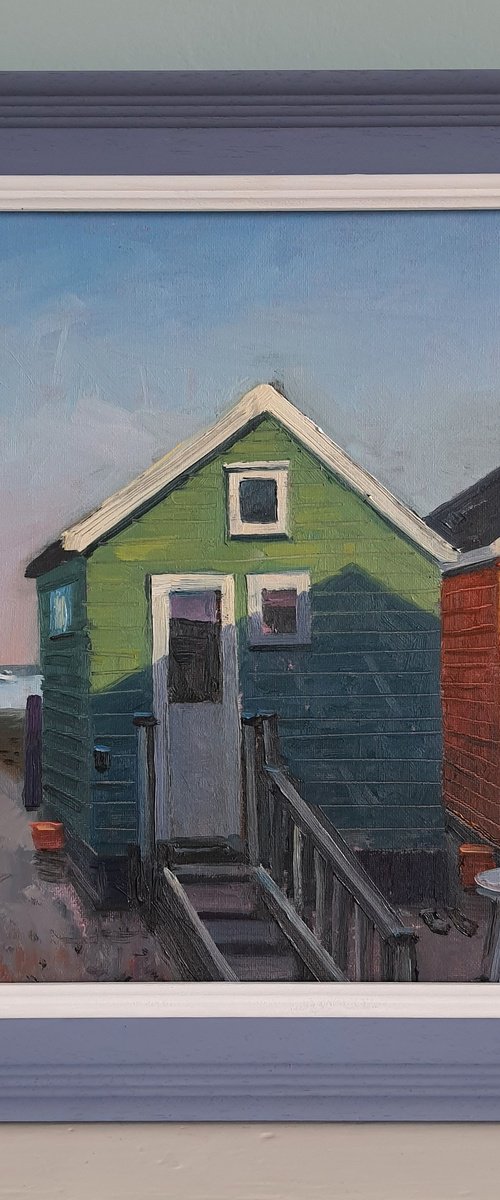 Mudeford Sandbank beach huts by Roberto Ponte