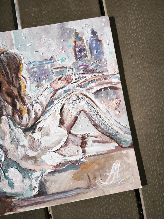 Girl and London miniature