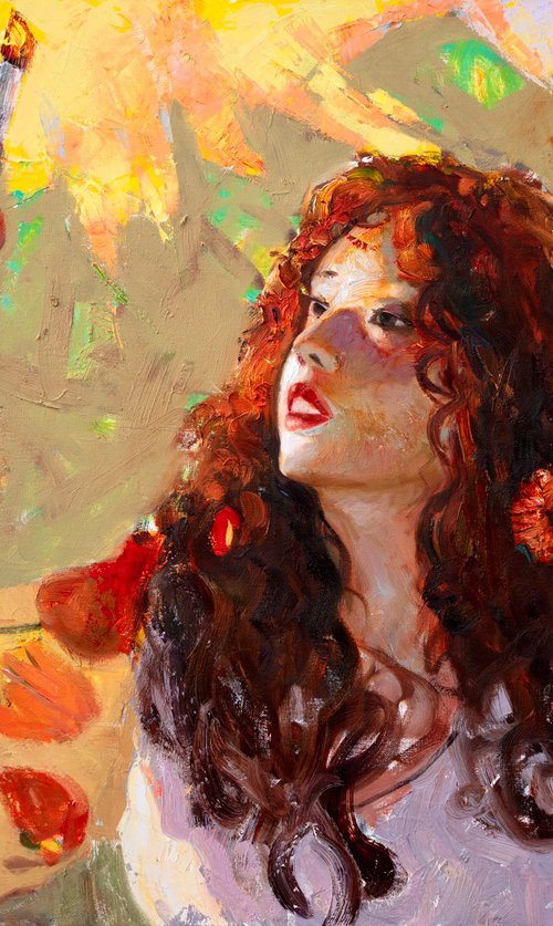Sunflower Girl by Khanlar Asadullayev