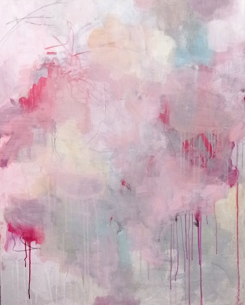 Abstract Acrylic Painting By Olena Karpenko, 33 X 41", Sundown, Original Artwork