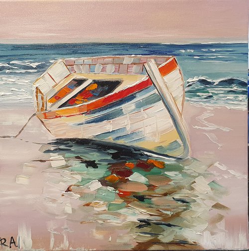 Boat 35*35 cm by Anna Reznik