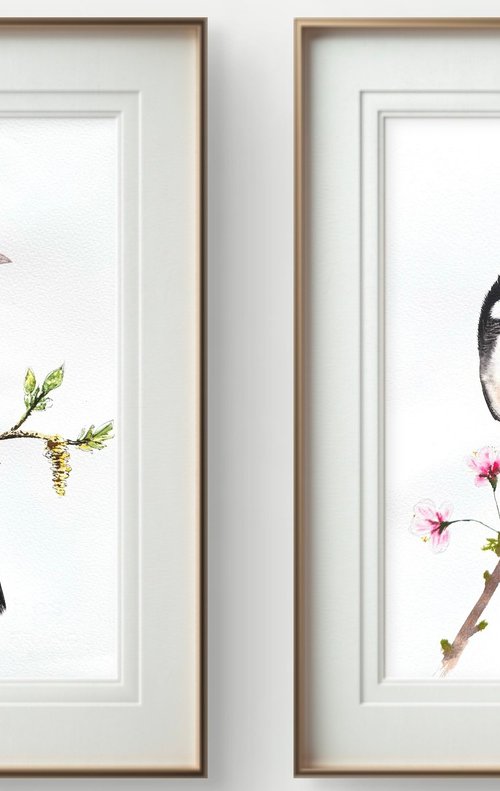 Twin Colorful Noble birds by Yuliia Sharapova