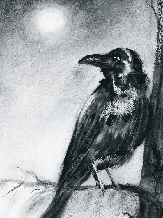 Raven in Moonlight