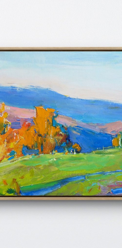 Warm days Mountain landscape by Helen Shukina