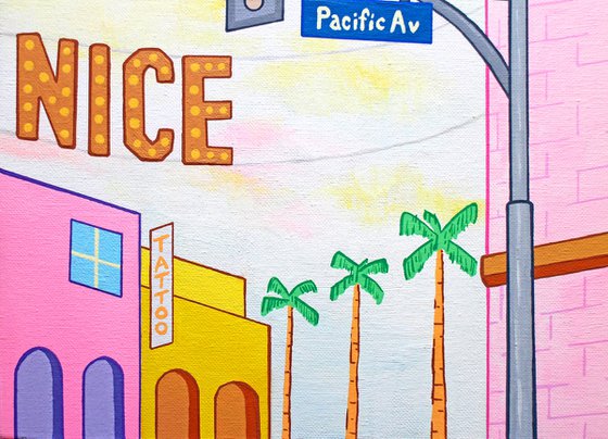 Venice Beach Street Corner - Painting on Canvas