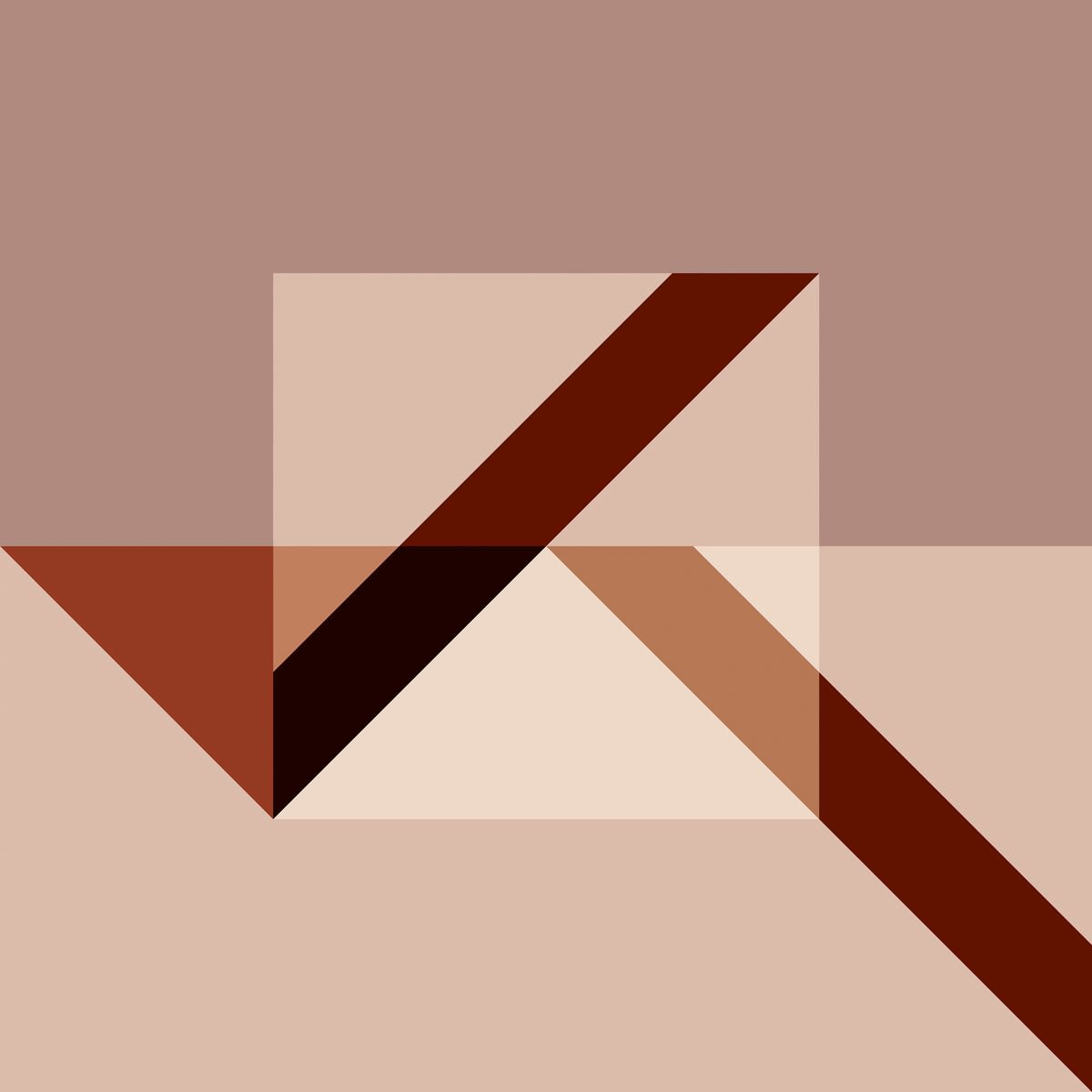 Geometric Angles With Square In Shades Of Brown by Michael  Hunter BA (Hons)