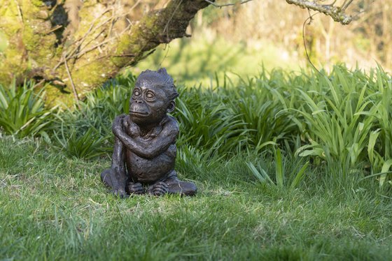 Baby Orangutan Bronze Resin