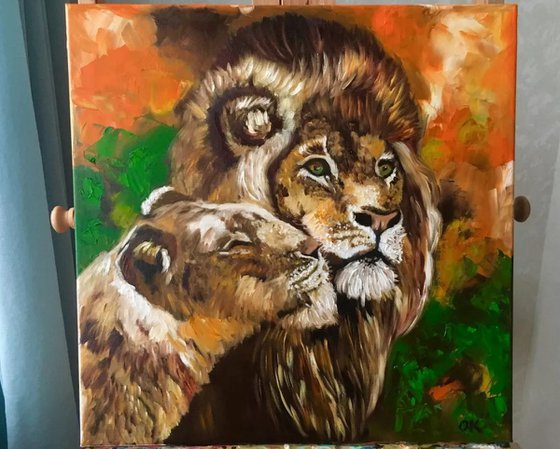 Lions . Happy couple.