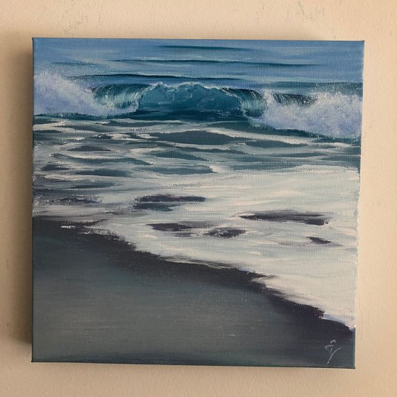 Coastal Rhythms, plein air ocean wave painting