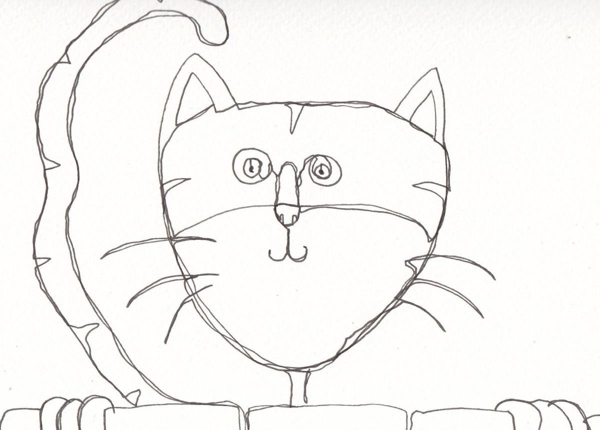 Nosey Cat cartoon by Steve John