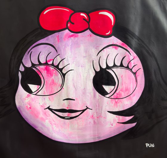 old cartoon girl face
