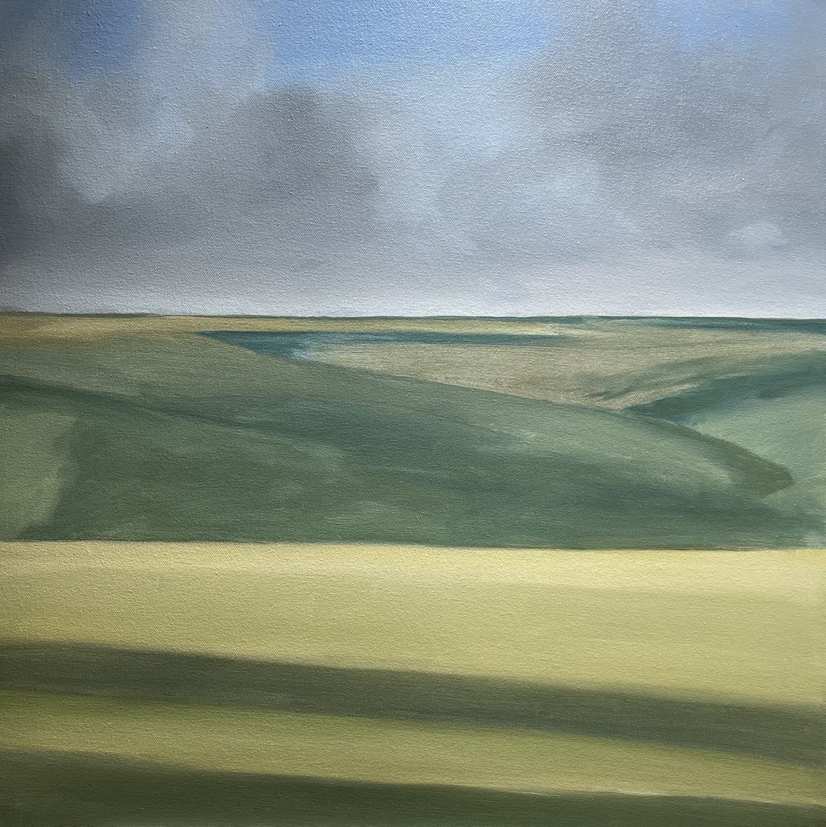 Expressive Landscape Oil Painting By Lizzie Butler, 24 X 24", After The Rain, Original Artwork