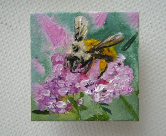 Bee on Pink Flowers