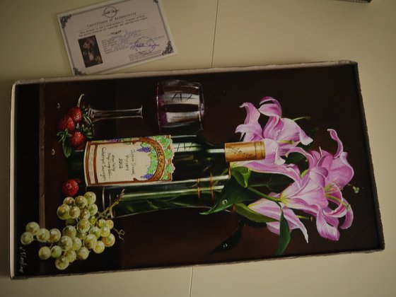 Pink Lillie’s and Wine Bottle