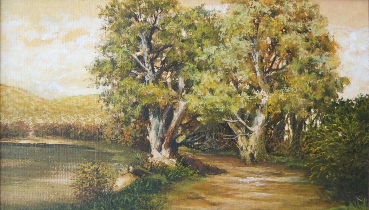 Impressionist landscape painting ’Oaks’ by Anna  Voloshyn