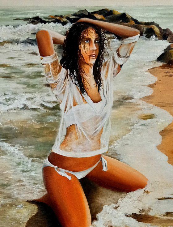 September - portrait - woman - seascape