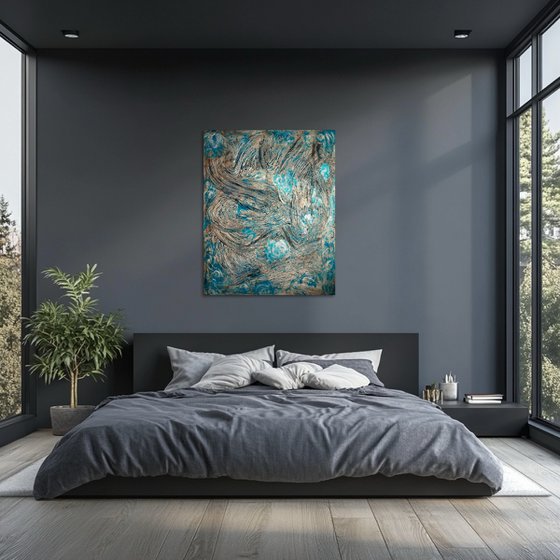 «Deep im Ozean» Azure blue