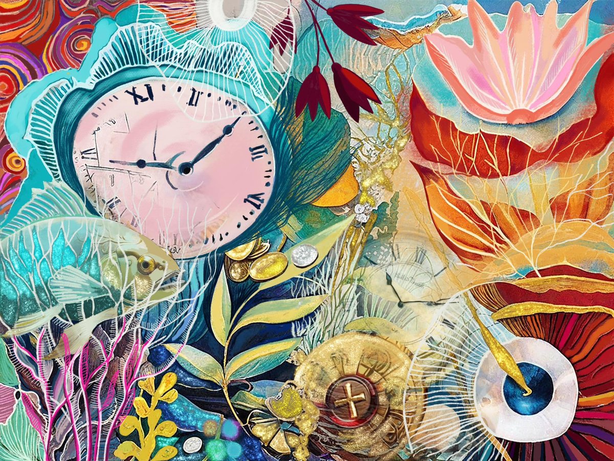 Abstract Painting By Angelina Doseva, 43 X 31, Time Space, Original Artwork