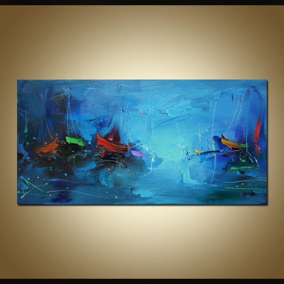 Seascape, Abstract Oil Painting on Canvas