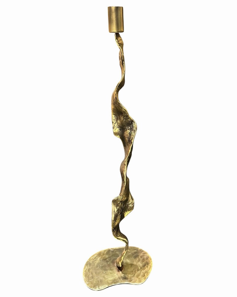 Abstract Bronze Sculpture By Seda Eyuboglu, 3 X 16", Dance Of Light Chandelier L, Original Artwork