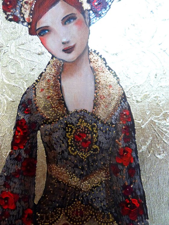 Maya's dream  20 x 60 cm. Portrait of female empress