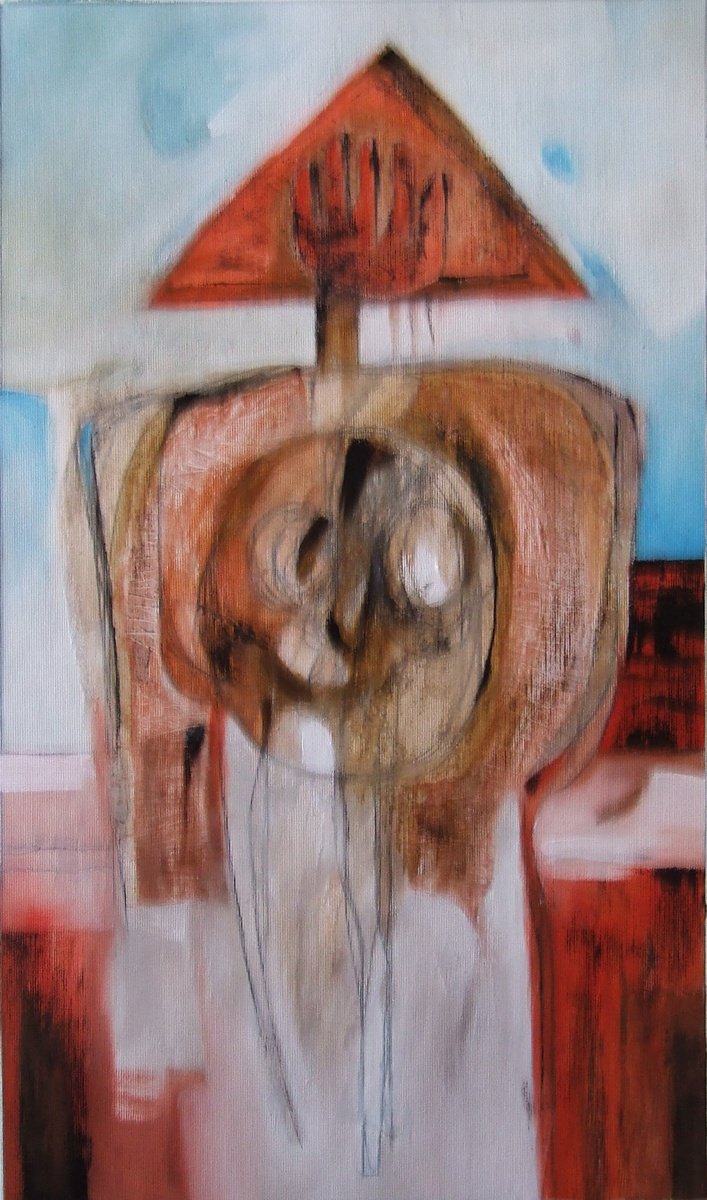 Abstract Oil Painting By Csaba Csendes, 12 X 21, Hamis Balvany, Original Artwork