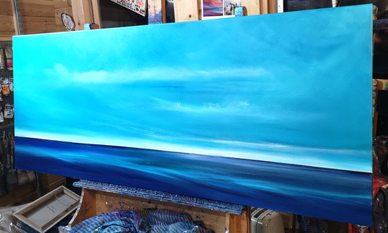 Simple Blue - seascape, emotional, panoramic