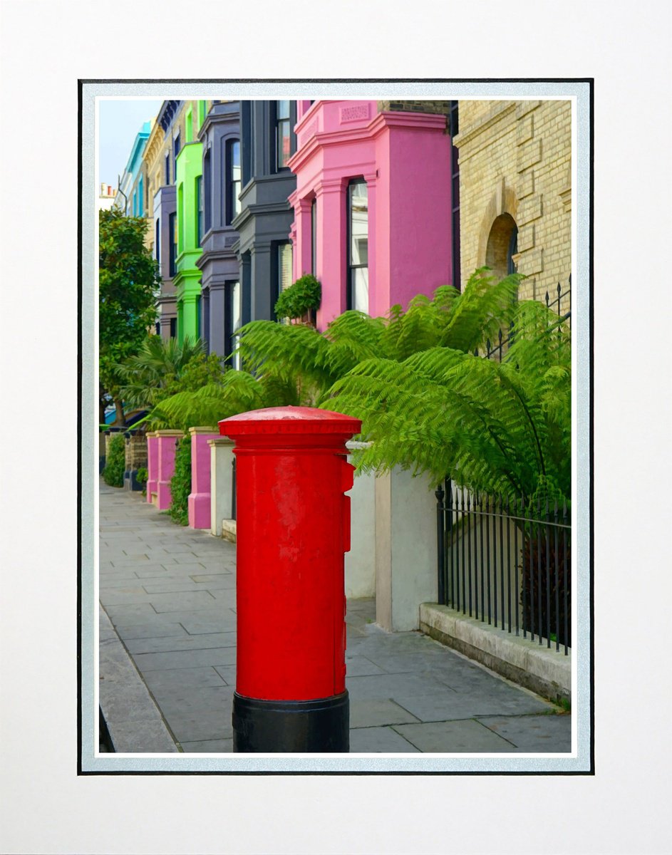 Photorealistic Landscape Photograph By Robin Clarke, 14 X 11", Coloured Houses London, Original Artwork