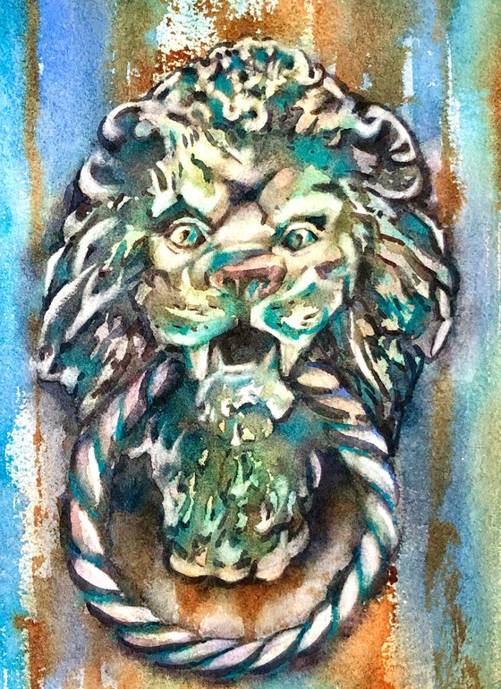 Lion door knocker