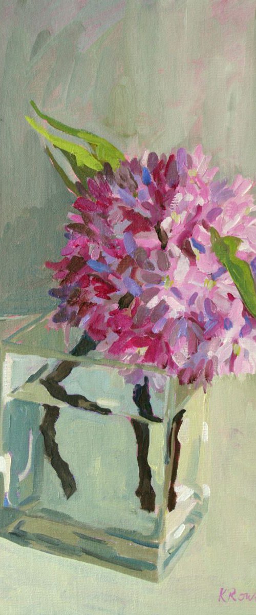 Cherry blossom oil sketch by Katharine Rowe